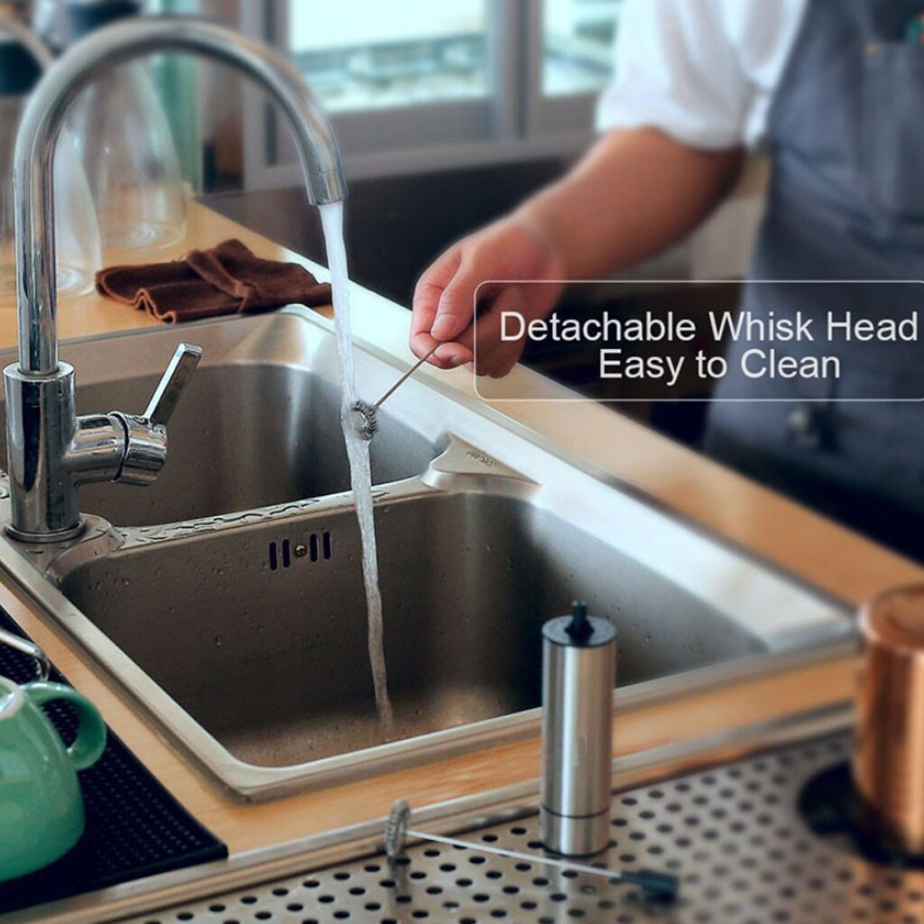 Double Spring Whisk Coffee Electric Milk Frother Egg Beater Kitchen Stirrer