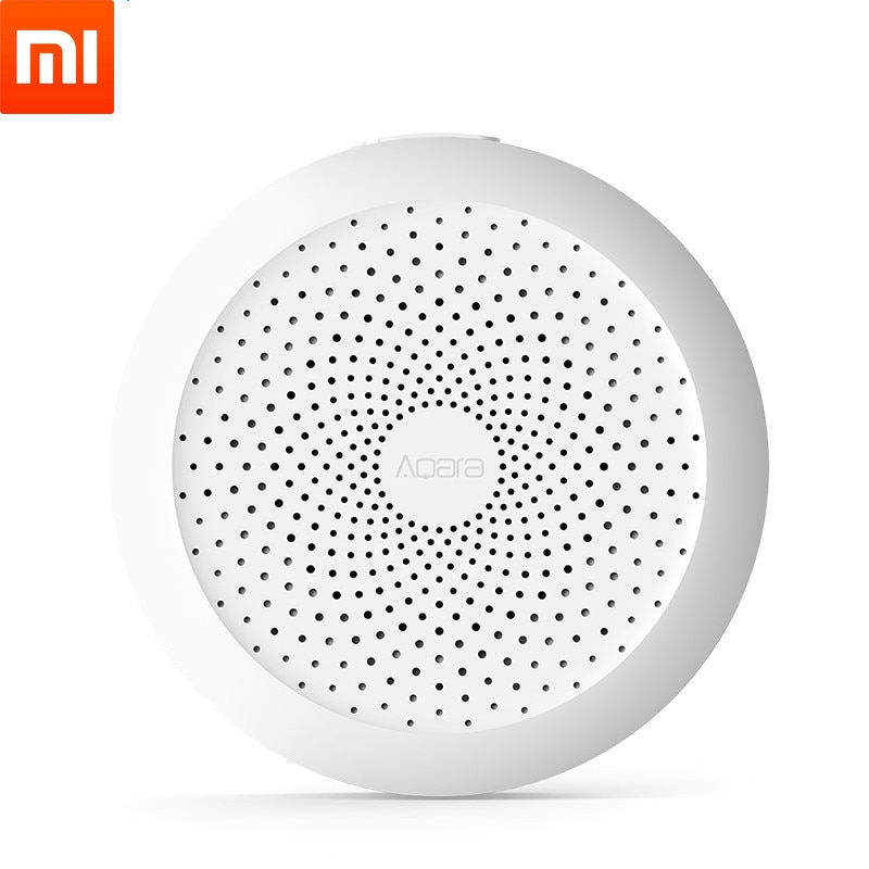 Original Xiaomi Aqara hub, una puerta de enlace con luces LED de noche RGB, funciona de manera inteligente con Apple Homekit y aqara aplicaciones inteligentes