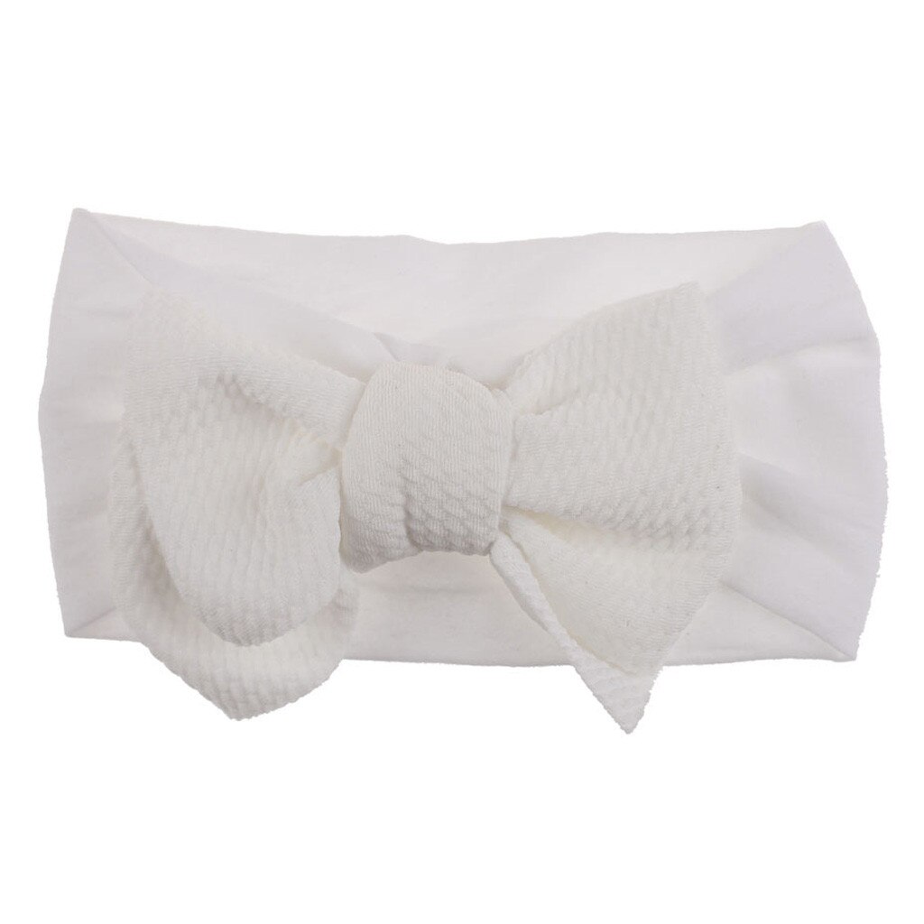 set Toddler Baby Girl Bowknot headband with big bow Stretch Hairband Headwear newborn Grils L1210: WH