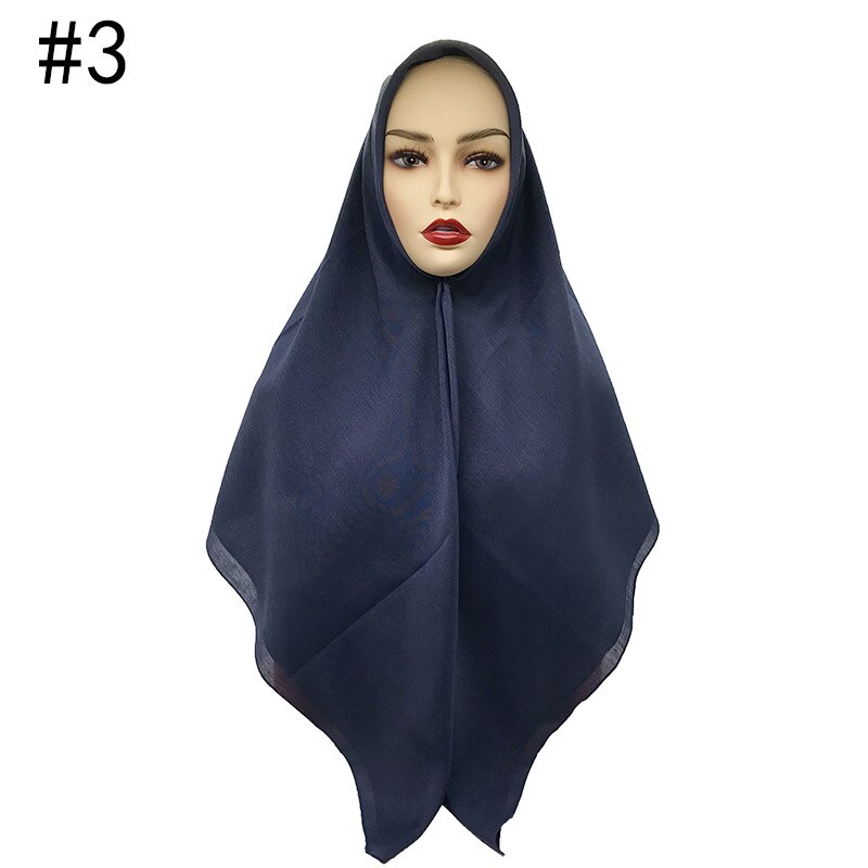 Islamique hijab carré musulman foulard malaisie tudung bawal bandana femmes silencieux hijab châles dame solide écharpe: 3