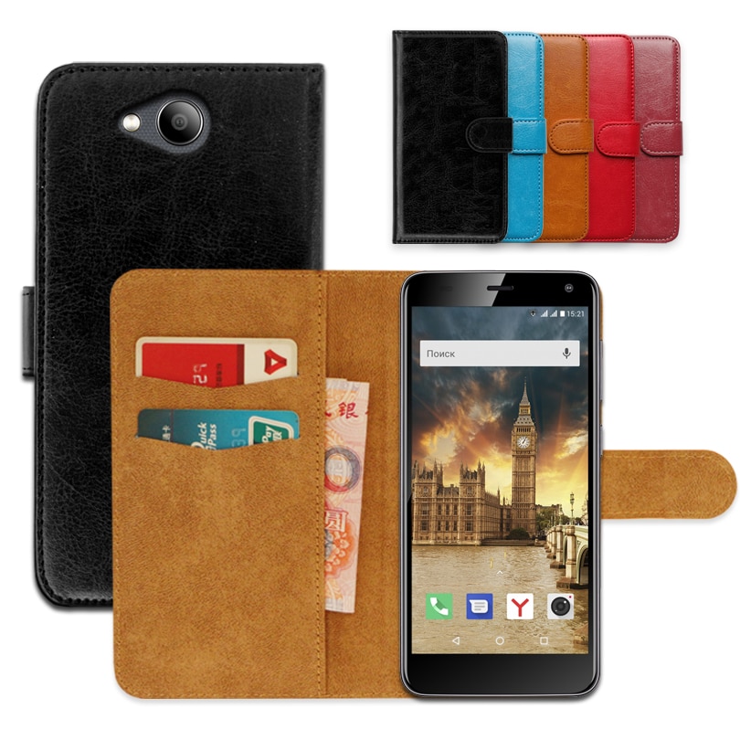 Luxe wallet case voor Fly Leven Compact 4G PU Leer Speciale Flip Case Met Card Pocket Ultra-dunne telefoon Cover, kickstand case