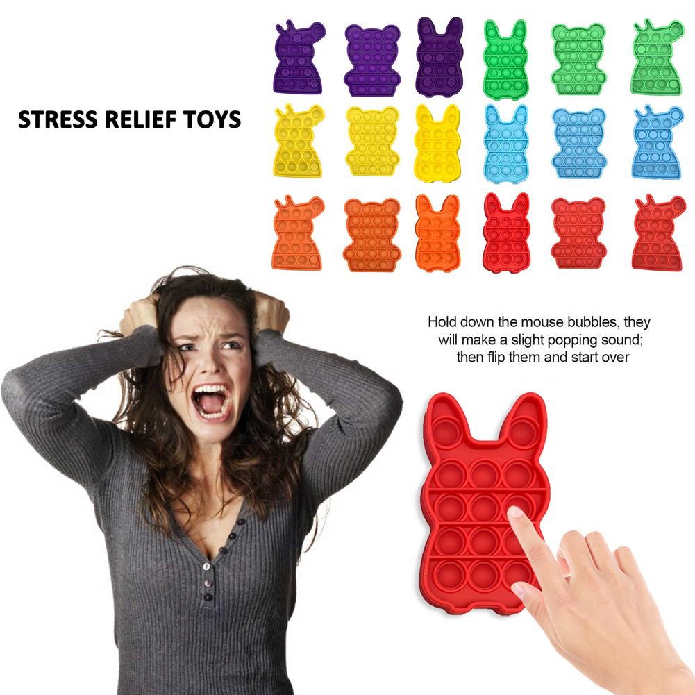 Tier Form Bunny Bär Ferkel Push Blase Silikon Sensorischen Spielzeug Dekompression Anti Stress Relief Popping Sound Zappeln Spielzeug