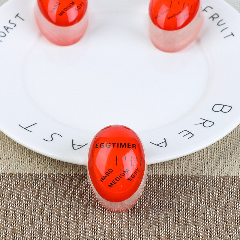 Egg Timer Perfect Color Changing Timer Yummy Soft Hard Boiled Eggs Cooking Kitchen Eco-Friendly Resin Egg Red timer tools