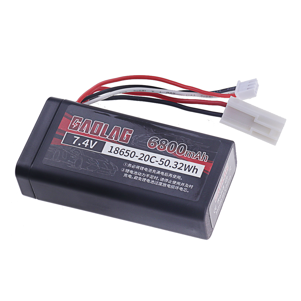 18650 Li-ion batterij 7,4 V 6800 mAh RC auto-accu voor Wltoys 144001 12428 12423 10428 RC Auto's Vrachtwagens Tanks Reservebatterij 2s 7,4 V: Blauw