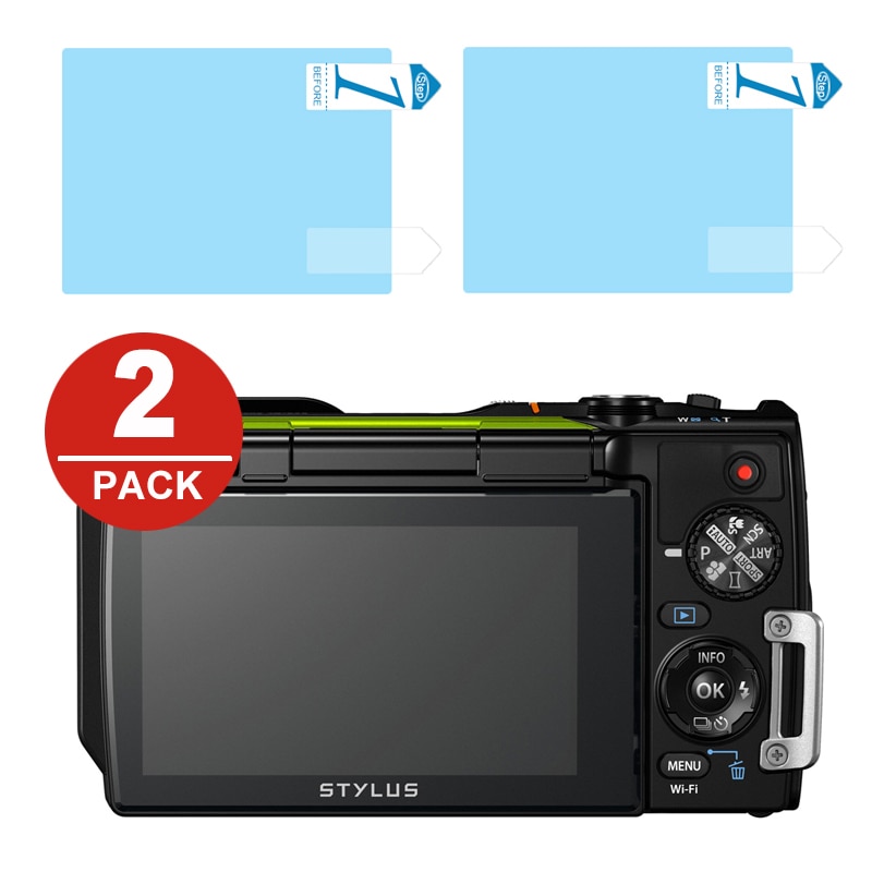 2x LCD Screen Protector Protection Film voor Olympus Tough TG-870 TG-860 TG-850 TG-5 TG-4 TG-3 SZ-31MR SH-25MR SH-60 SH-1 SH-2