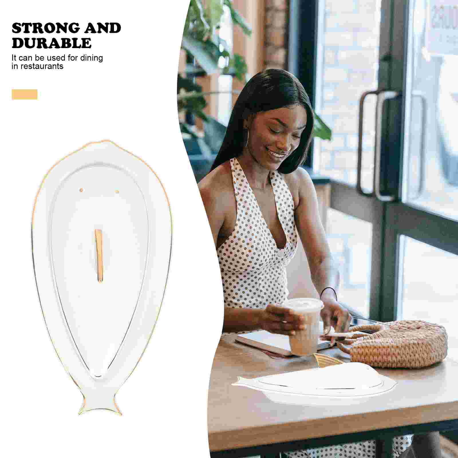 1 Set of Fish Tray Fish Tray with Lid Kitchen Supply Ceramics Seafood Dish for Kitchen Hotel Home