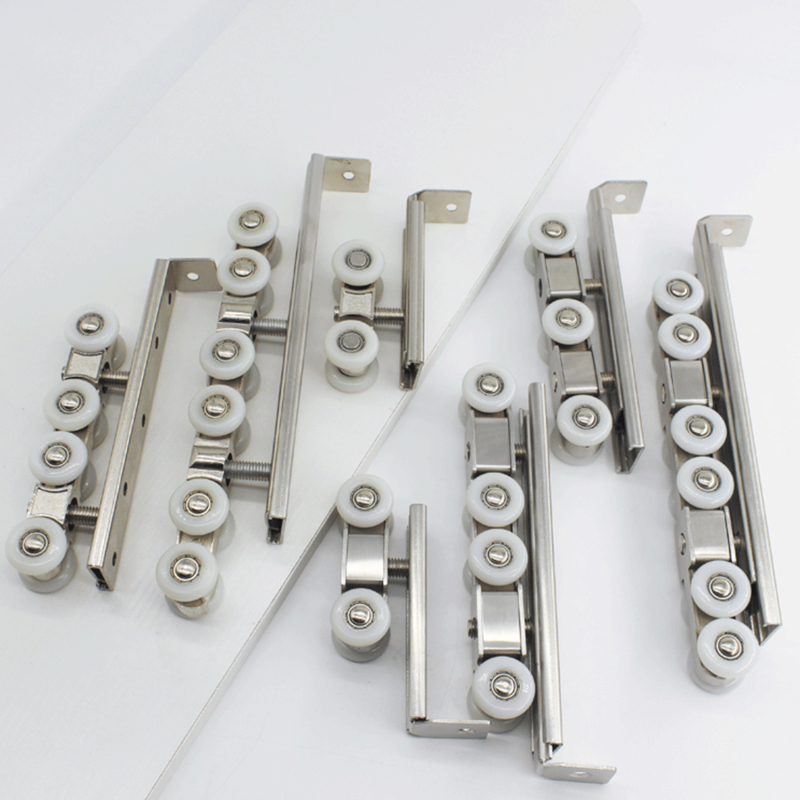 Stainless Steel Sliding Doors Pulley Hanger Roller Hanging Rail Wheels High Load-Bearing Sliding Door Track Rail Hardware