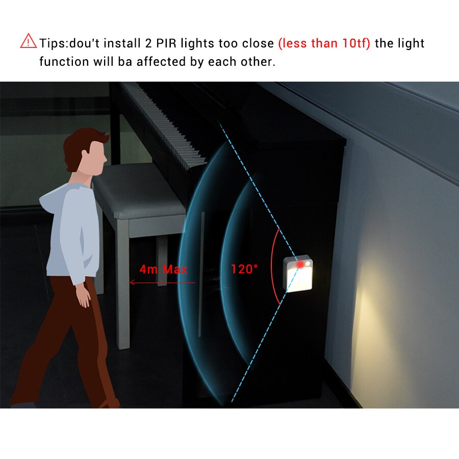 Led Night Lights For Home PIR Motion Sensor Night Light Lamp Smart Motion Sensor Baby Children's night light Warm White Lights