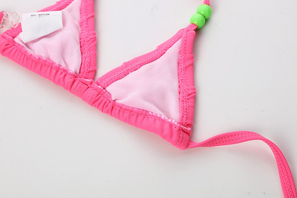 2~7Y Biquini Infantil Solid color Girls swimwear Kids Bikini Set Two pieces Children Swimwear Kids Beach wear-ST113