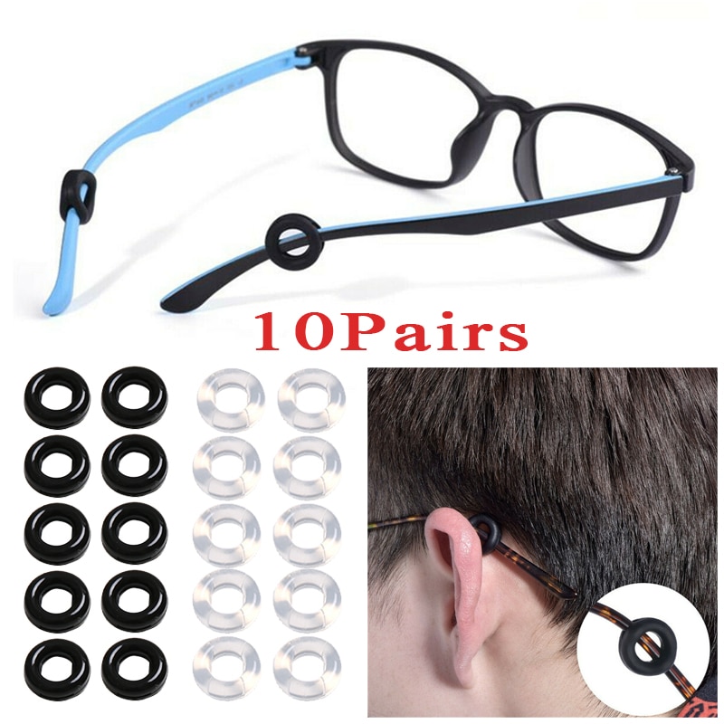 10 paia di punte per il tempio degli occhiali supporto per manicotto supporto antiscivolo in Silicone occhiali elastici gancio per l&#39;orecchio specchio per gambe accessori per occhiali