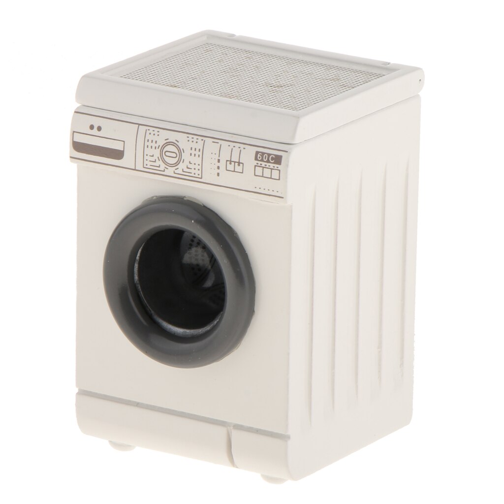 Roller Washing Machine for Dollhouse Miniature Laundry Room Miniature 1/12 Mini Furniture Model of Household Appliances