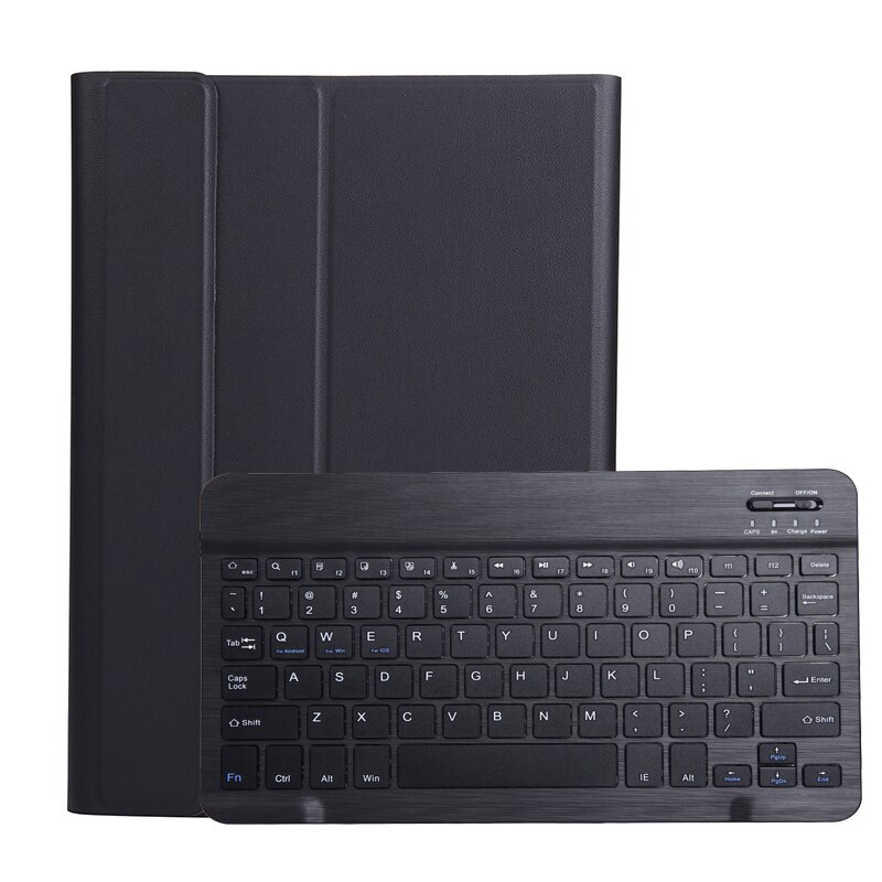 Bluetooth keyboard Tablet Case for Samsung Galaxy Tab A 10.1 SM-T510 SM-T515 T510 T515 Leather Cover Detachable keyboard: Black