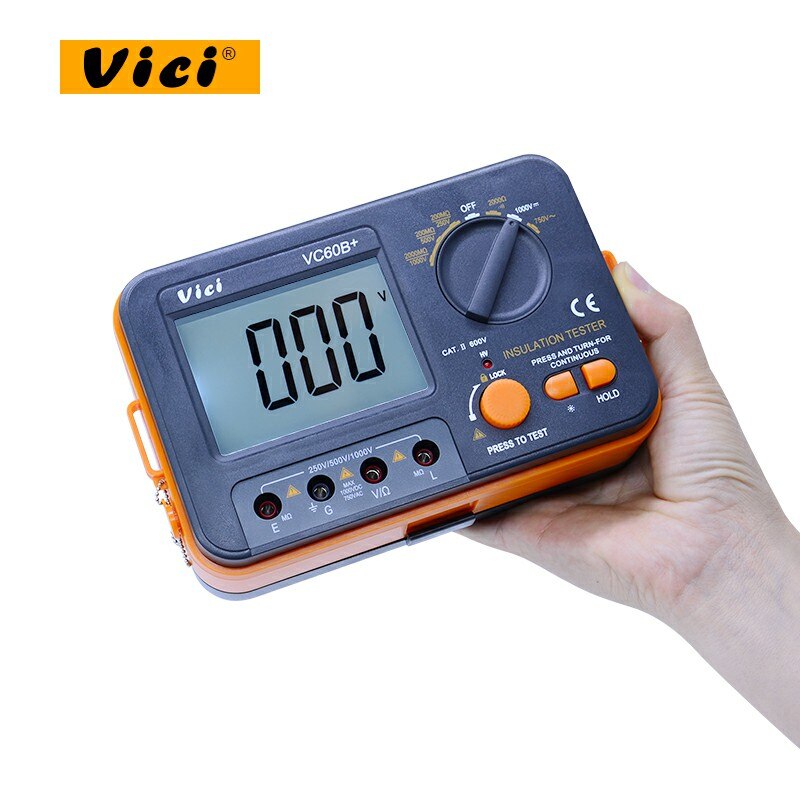 VC60B+Digital Insulation Resistance Tester Megger DC 250V/500V /1000V High voltage and short circuit alarm buzzer alarm function