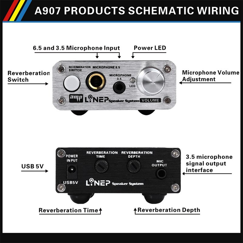 Lynepauaio Moving-Coil Microphone Pre-Amplifier ,Dual-Channel Microphone ,Which Is Suitable With Reverberation Switch Function A