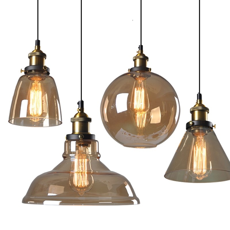 Jahrgang Anhänger Lichter Glas Anhänger Lampen Dachgeschoss Industrie Hängen Lampe rauchig Grau Lamparas De Techo Colgante Moderne Glanz Pendent