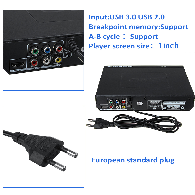 110 V-240 V HDMI 1080p Mini DVD Speler USB/AV Draagbare Meerdere Afspelen ADH DVD CD SVCD VCD MP3 JPEG JPEG Home Theatre-systeem