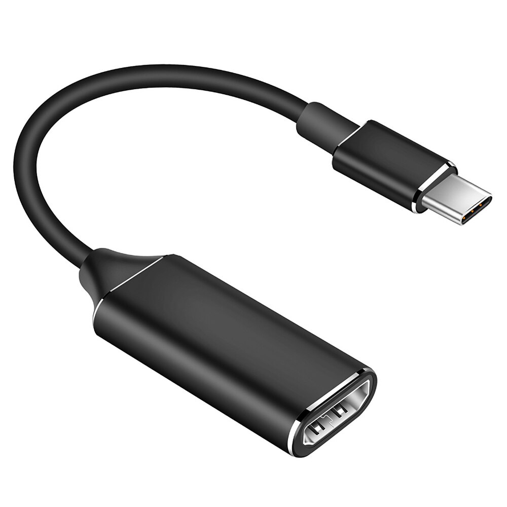 Usb c til hdmi-kompatibel adapter 4k 30hz kabel type c til macbook samsung galaxy  s10 huawei mate  p20 pro usb-c hdmi-adapter: Sort