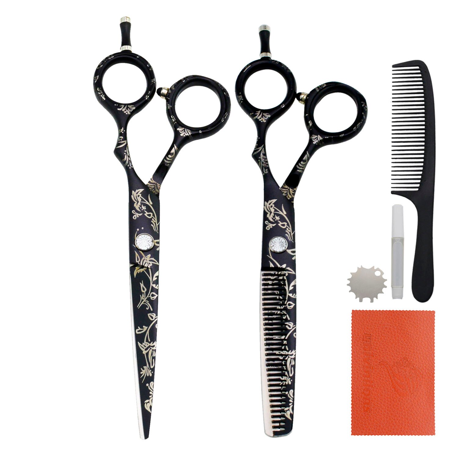 5.5/6" Barber Hair Scissors Hairdresser Ciseaux Coiffure Thinning Shears Japanese Scissors Haircutter Hairdressing Salon Scisor: 5.5 inch