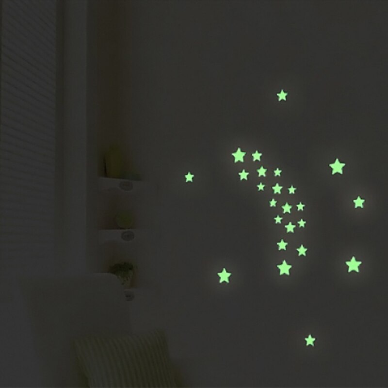 100Pcs Diy Hartvormige Fluorescerende Stickers Glow In The Dark Glow In De Kinderen Muurstickers Kinderen 'S Room Decals Cozy