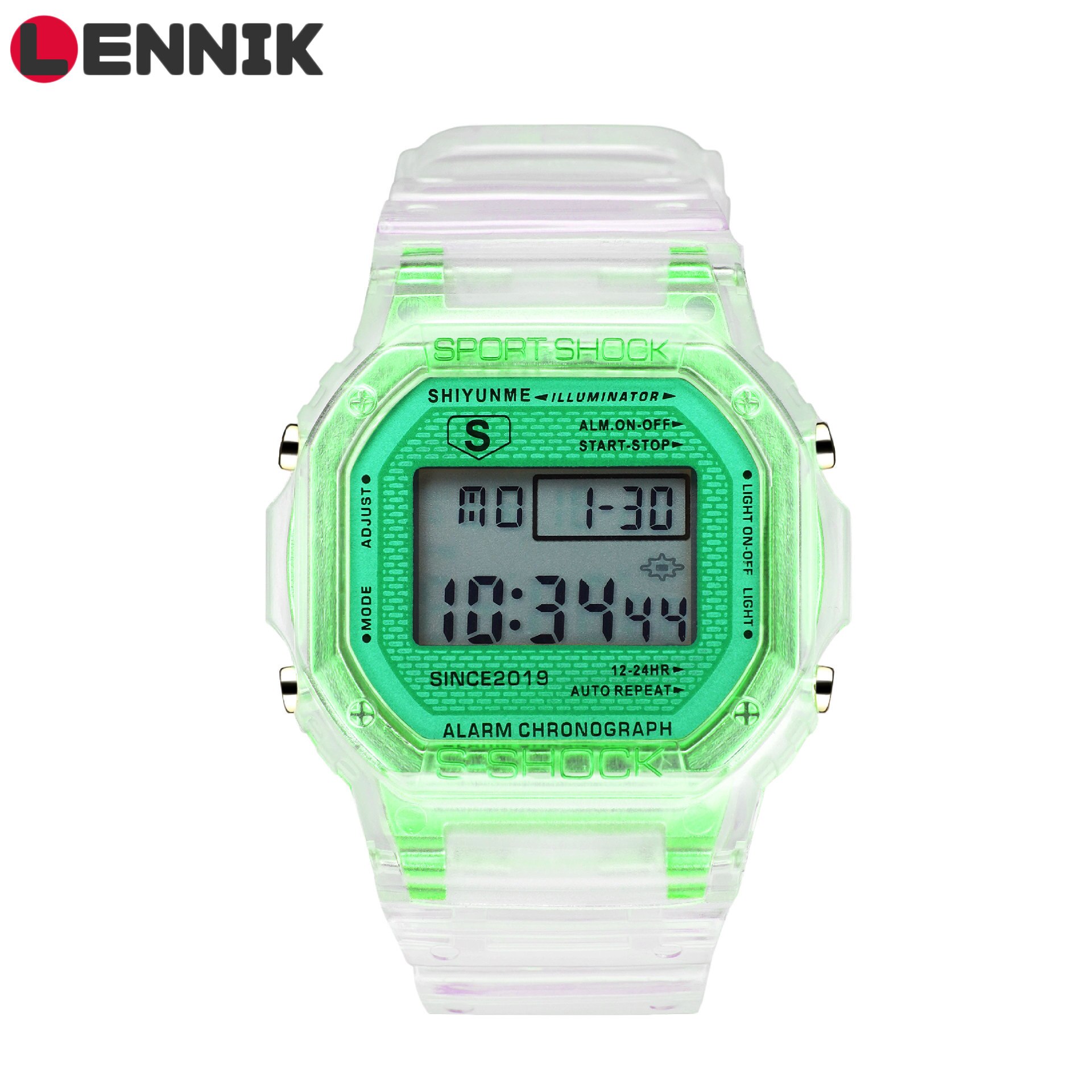 LENNIK-reloj electrónico para estudiantes, sencillo y , coreano, niños y adolescentes, cuadrado pequeño, resistente al agua, C296