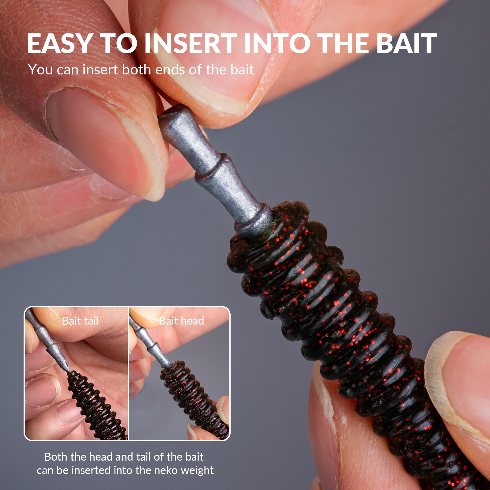 Thkfish insert paino 1g 1.7g 2.3g hassu rig kalastus painot uppoavat pehmeä syötti kalastustarvikkeet