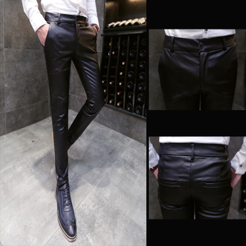 Punk Leather Pants For Men For Sale