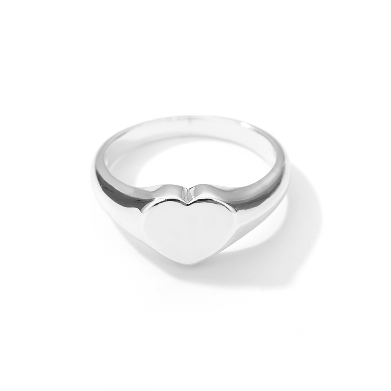 Anillos en forma de corazón para mujer, Color dorado, acero inoxidable, anillos de compromiso de boda, joyería femenina, de aniversario: 8 / Plata
