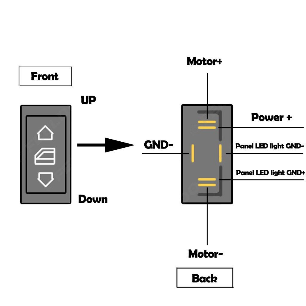 12 V/24 V Car Power Window Switch Dc Universal Car Power Window Switch Lamp 6 Pin 20A Op /Off Rocker