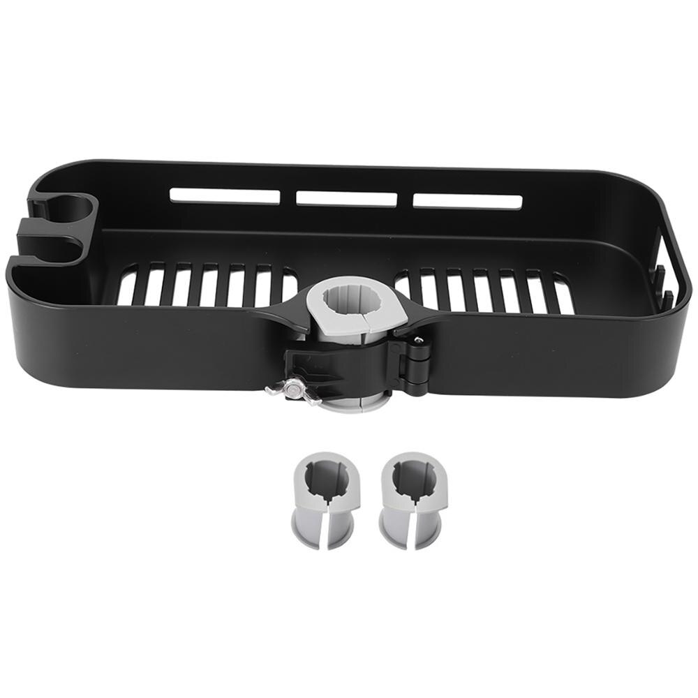 Mat sort brusestang bakke opbevaring hyldeholder abs badeværelse shower gel shampoo holder med brusehoved holder justerbar højde