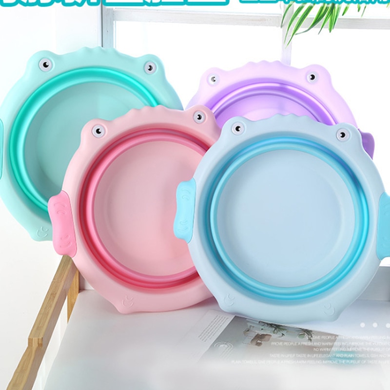 Portable Foldable Baby Bath Tub Children's Bathtub Wash Holder Foot Bath Basin Cute Infant Wash Basin Collapsible Tourism