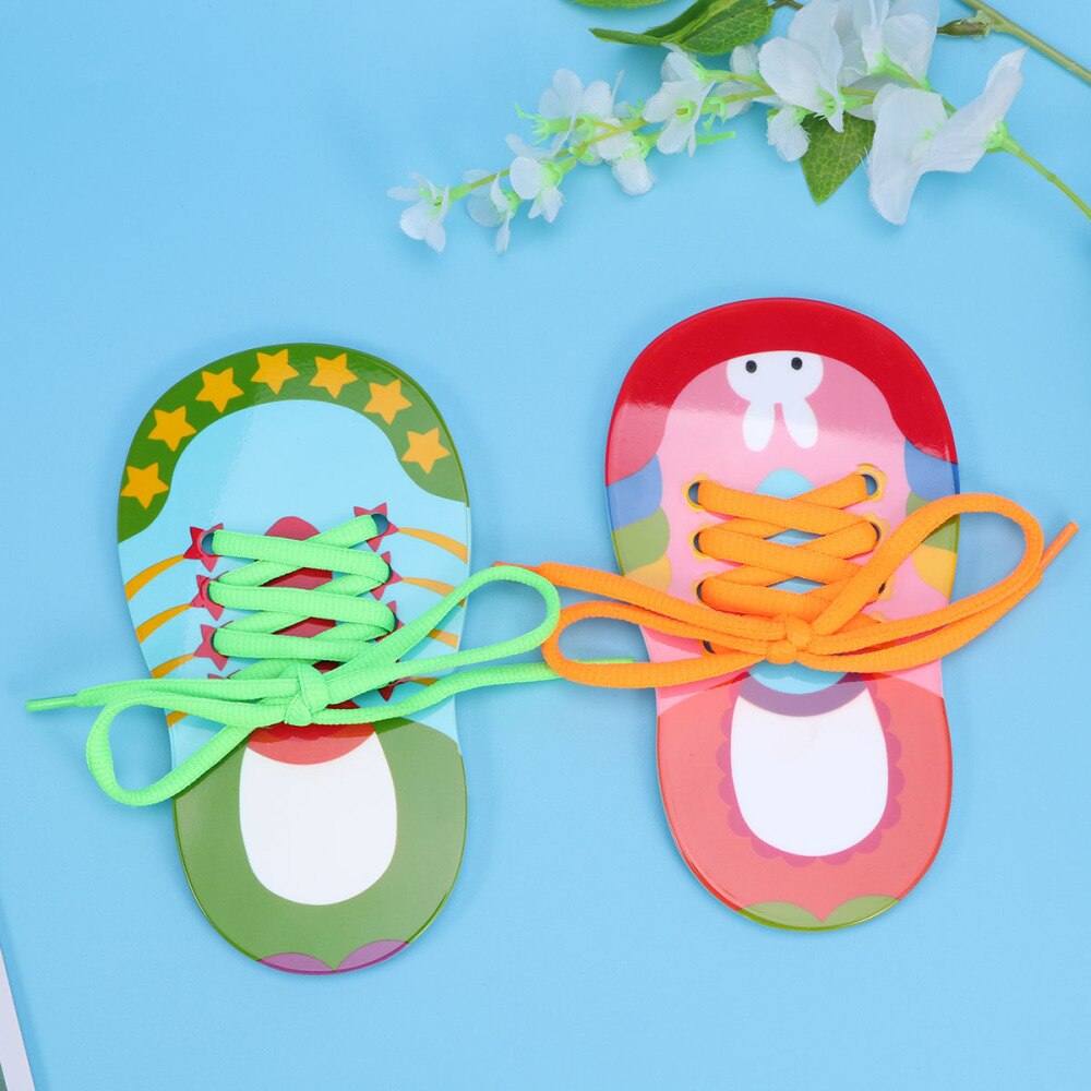 2pcs Children Lacing Shoes Shoelace Preschool Tie-up Teaching Aids for Children Toddler: Default Title