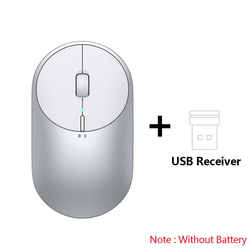 Originele xiaomi mi draagbare muis 2 usb 2.4 ghz bluetooth dual-mode verbinding laptop kantoor draadloze muis instelbare dpi 4000: Zilver