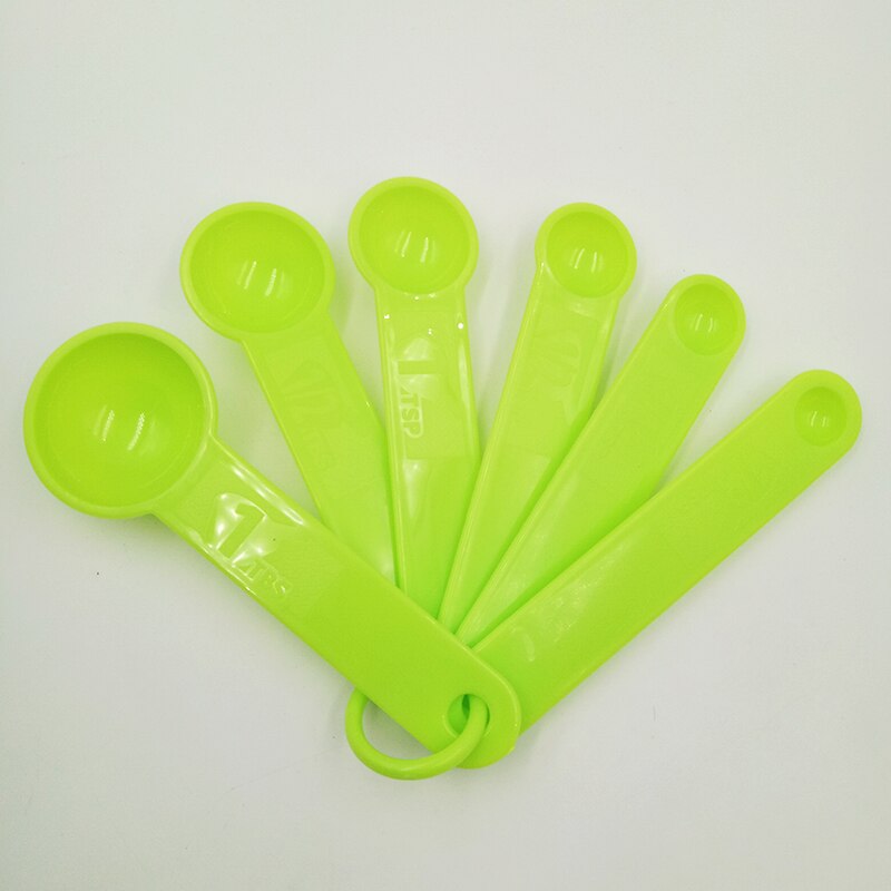 6pcs/set Plastic Measuring Spoons Set Coffee Scoop Kitchen Cooking Flour Sugar Baking Utensil Set