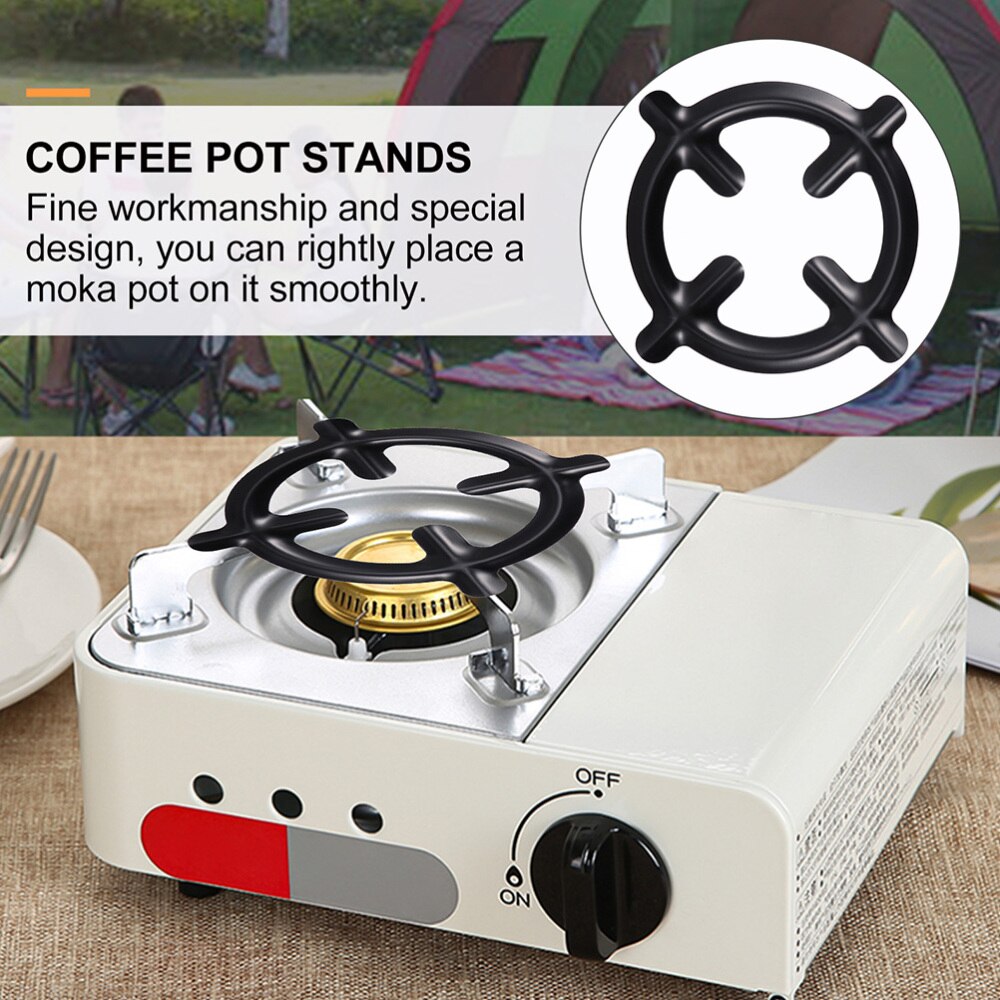 2 st kök gasspis kastrull brännare järn kaffekokare hållare (svart)