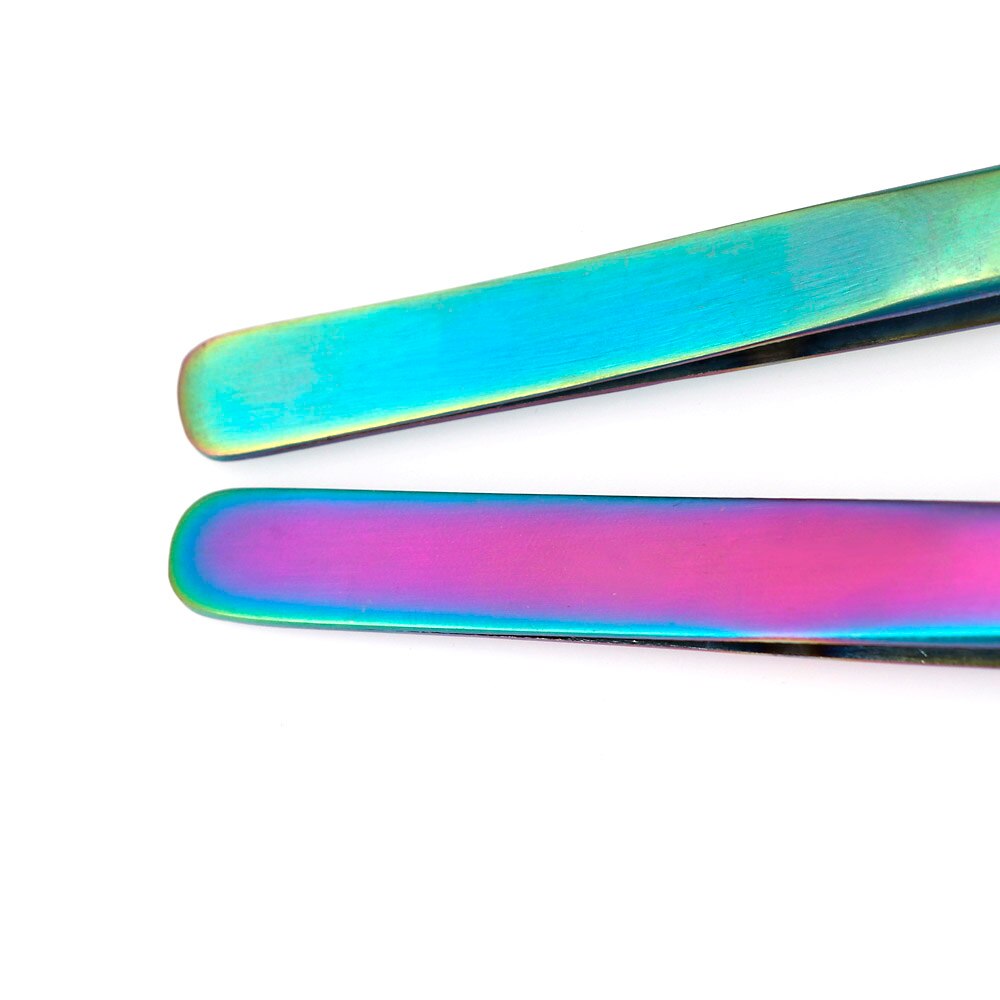 Lash Eyebrow Tweezers Eyelash Extension Colorful Nails Decor Picker Stainless Steel Superhard Tweezers Manicure Makeup Nail Tool