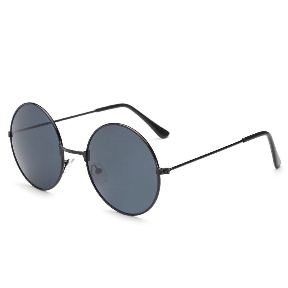 Nuevas Gafas de sol redondas para mujer, montura Retro dorada plateada negra, Gafas Unisex para hombre y mujer, Gafas de sol para hombre: Black