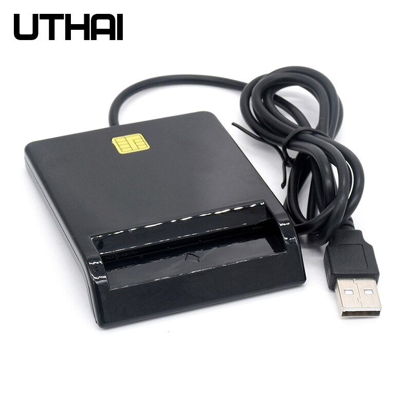 Uthai  x01 usb smart kortleser til bankkort ic / id emv kortleser til vinduer 7 8 10 linux os usb-ccid iso 7816
