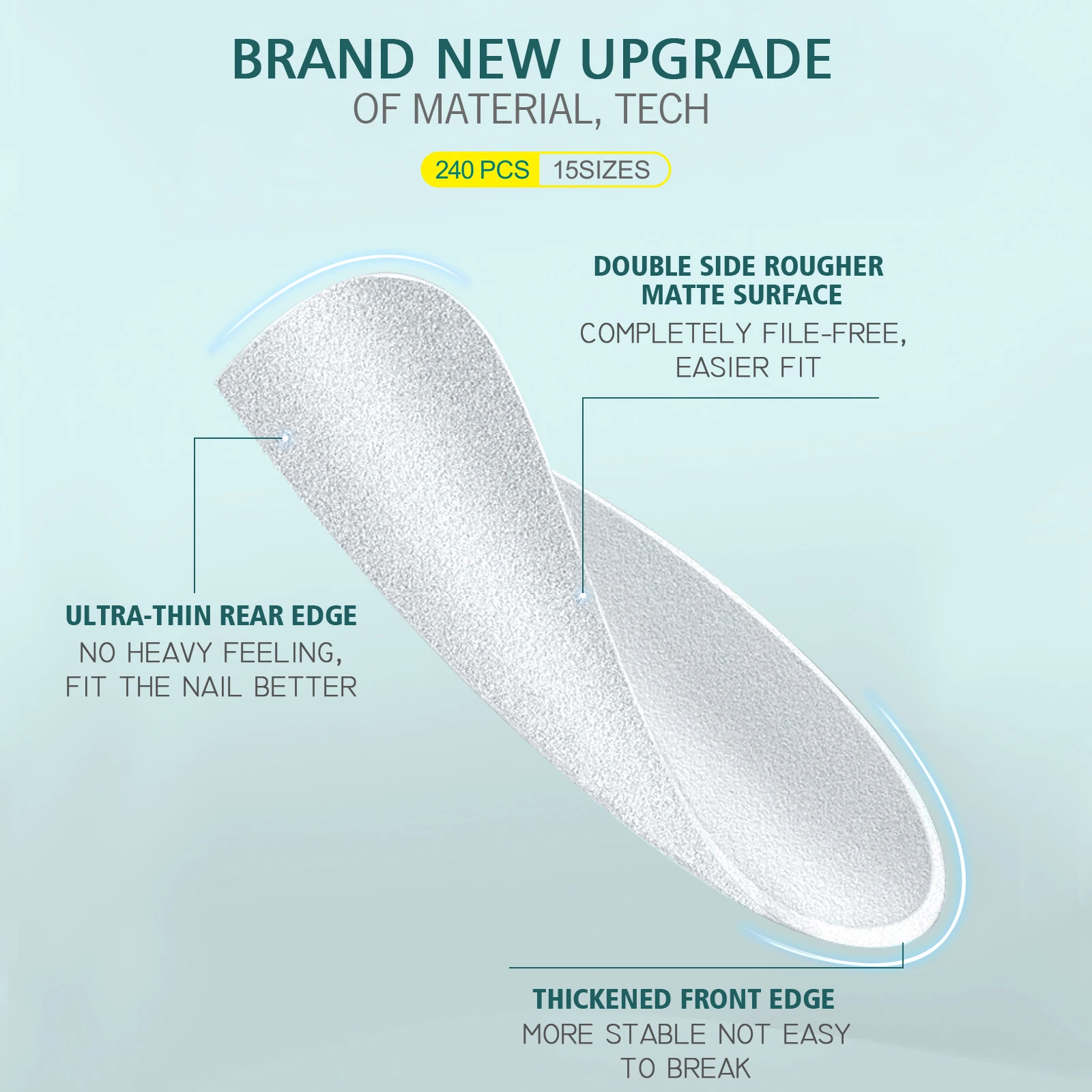 Nailpop 240 stks Matt Nail Capsule Gloednieuw Pre-buff Nail Tips voor Uitbreiding Hoge Matte Express Nagels Premium manicure