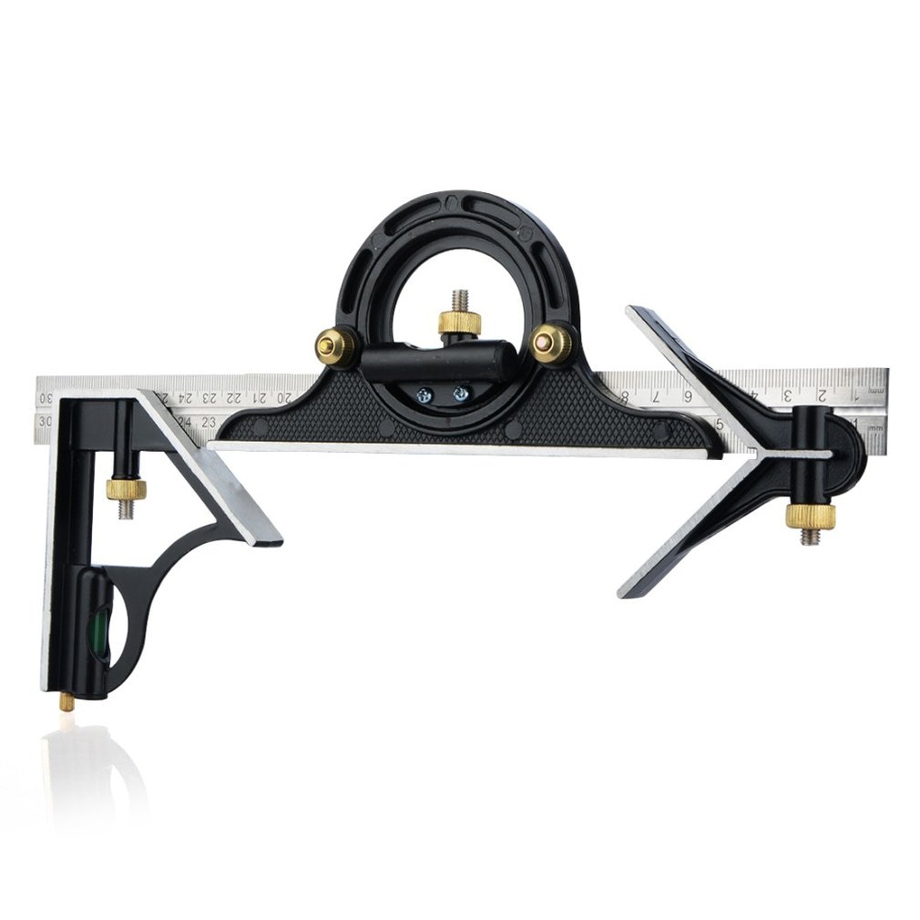 Precise Stainless Steel Measuring Tools Aluminium Combination Square Diy Workshop Hardware Angle Spirit Level Protractor