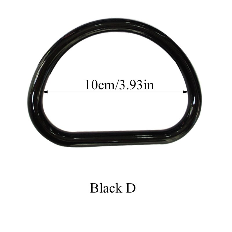 1 Pc Nature Wooden Rattan Bag Handle Replacement for DIY Making Purse Handbag Tote Round Rectangle Shaped Simple Bag Accessories: Plastic Ring 4