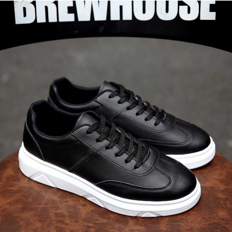 Tennisschoenen voor heren, stabiliteitsschoenen, veterschoenen, leren sportschoenen, outdoor sportschoenen, tennisschoenen voor heren: Zwart / 6.5