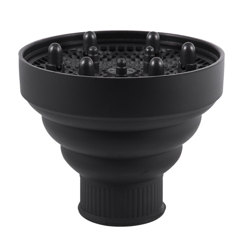 Mode Föhn Diffuser Cover Opvouwbare Föhn Kap Blower Kapsalon Curly Styling Haarverzorging-Zwart: Default Title