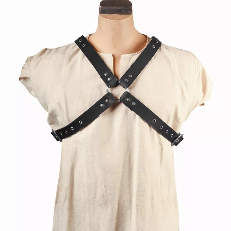 Mittelalterlichen Leder Strumpf Schulter Harness Gothic Punk Brust Gürtel Renaissance Kostüm Zubehör Verstellbare Vintage Hosenträger Gurt