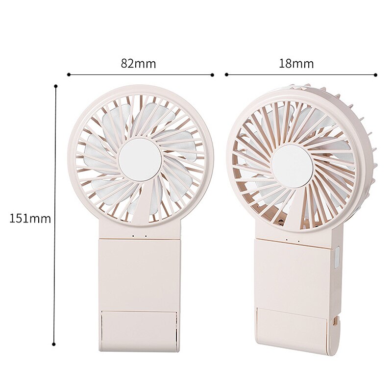 W20 Hanging Neck Fan Holding USB Colorful Night Light Makeup Mirror Mobile Phone Holder Multifunction