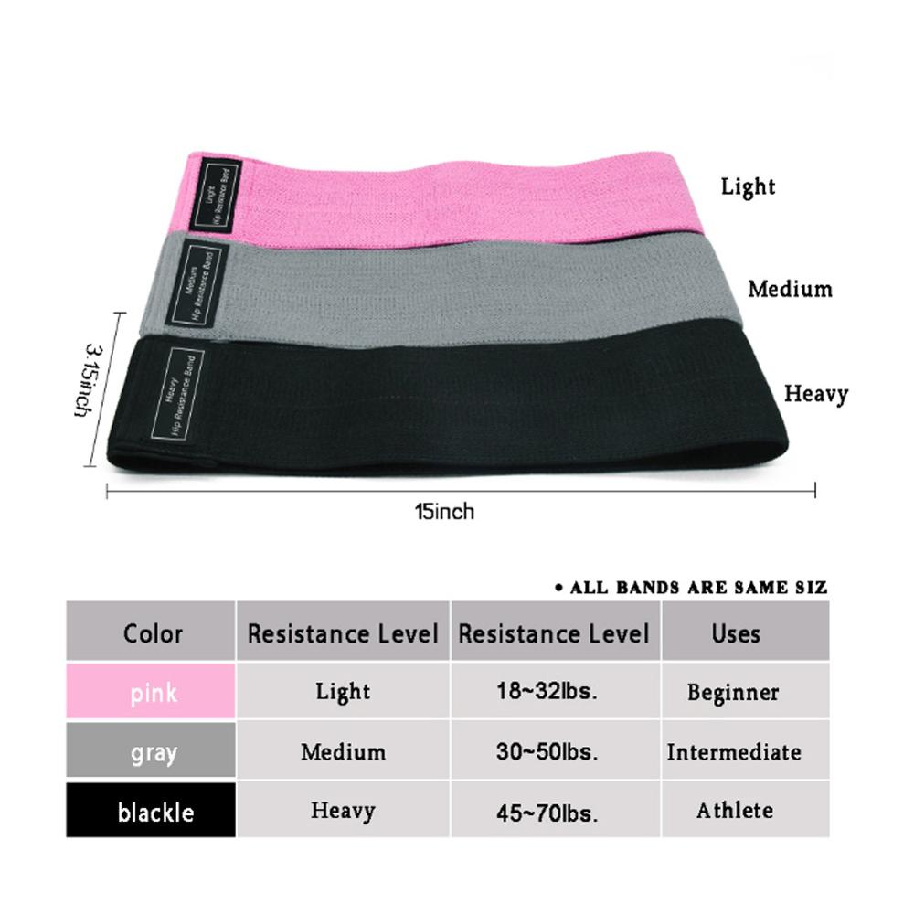 Booty Band Set Gym Equipment 3 pcs Fabric Resistance Bands Workout Elastic Elast Glute Band for Yoga Sports Fitness Hip Training