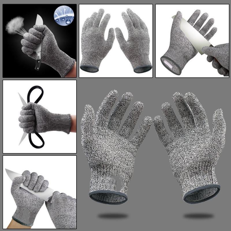 1 Pair High-strength Protection Safety Anti Cut Gloves Kitchen Cut Resistant Gloves for Fish Meat Cutting Safety Gloves