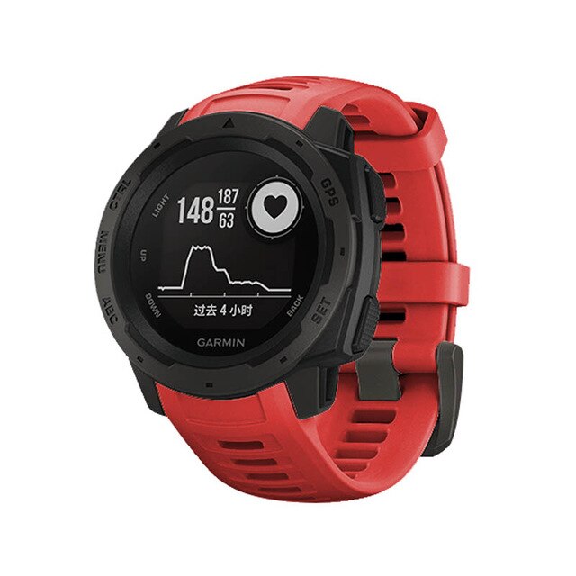 22mm Sport Silicone Strap Quick Release Replacement Watch Band for Garmin Instinct XR649: Red