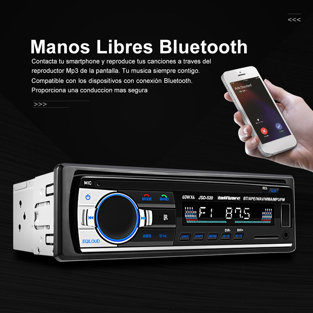 AMPrime Car Radio Bluetooth FM Stero Radio USB SD AUX Audio Player Auto Electronics Subwoofer In-Dash 1 DIN Autoradio ISO 12Pin