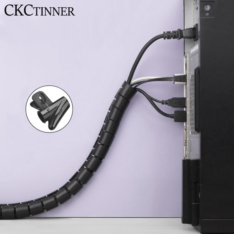 2m Wicklung rohr Kabel Draht wickeln Organizer Spirale Rohr PE 10mm-32mm Kabel Wickler Schnur Schutz kabel Hülse Draht Lagerung Rohr