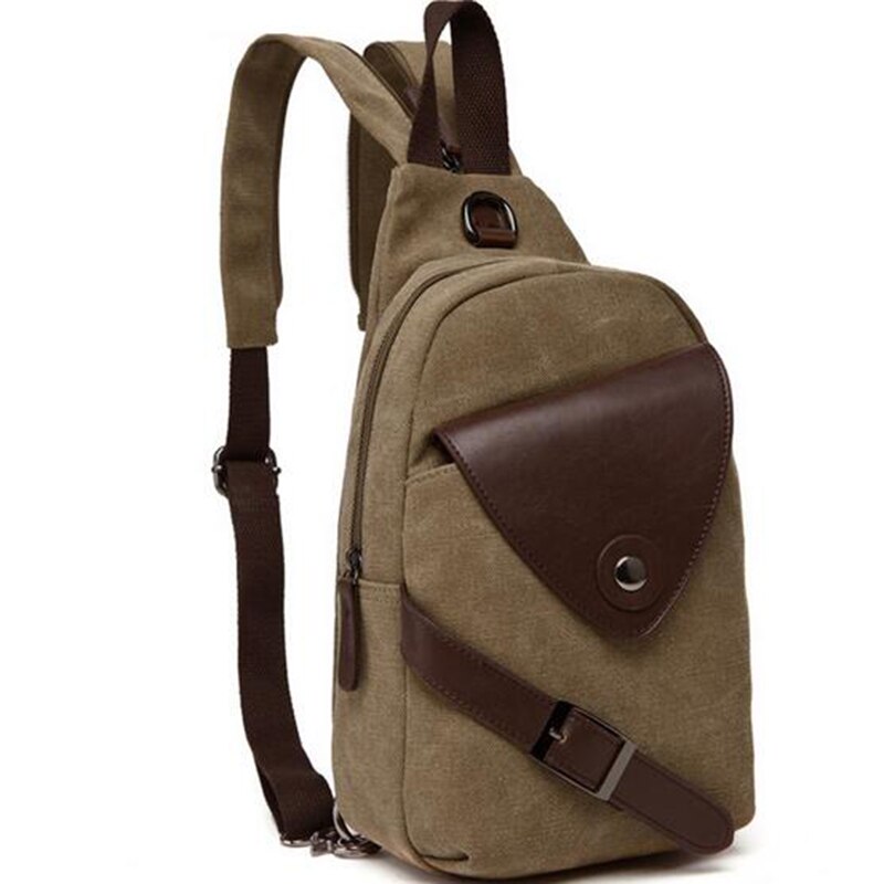 Multifunctionele Mannen Rugzak Rugzak Vintage Mode Mannen Borst Pakken Schoudertas Ontworpen Canvas Leisure Solid